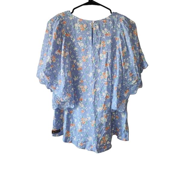 Matilda Jane Floral Crochets Flutter Sleeves Blouse - Picture 2 of 5